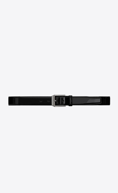RIVE GAUCHE square buckle belt in black leather